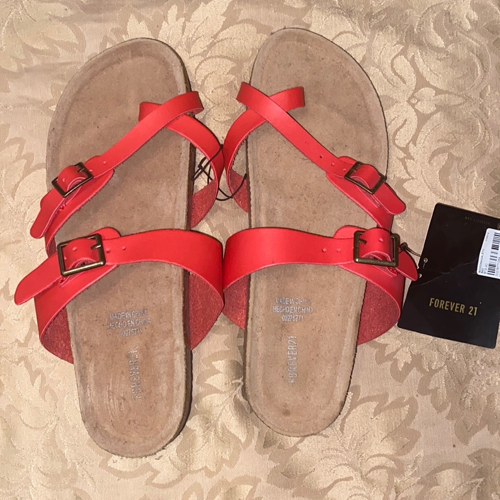 Red Strappy Sandals